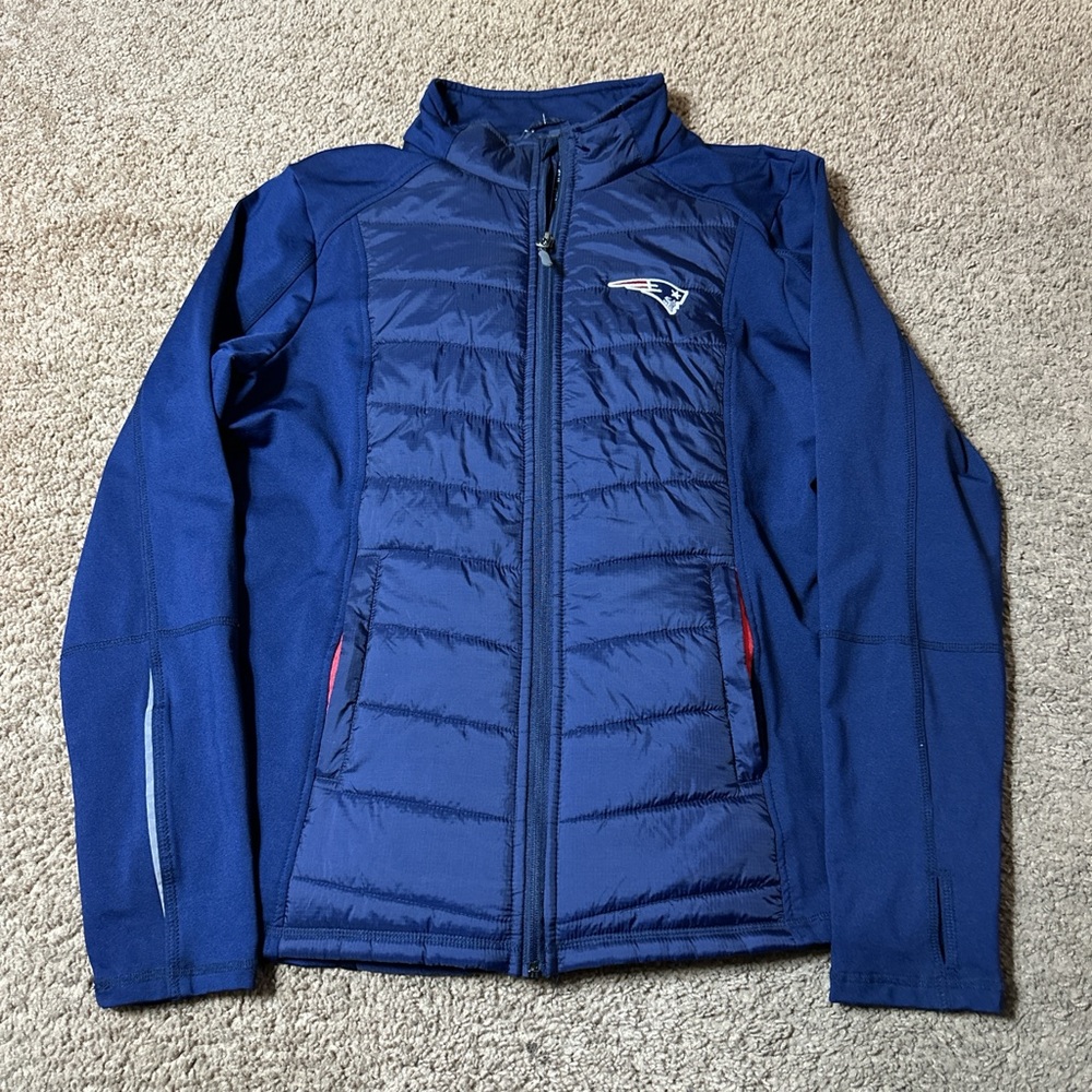 New England Patriots Puffer Jacket Womens XL Navy Blue NFL Activewear